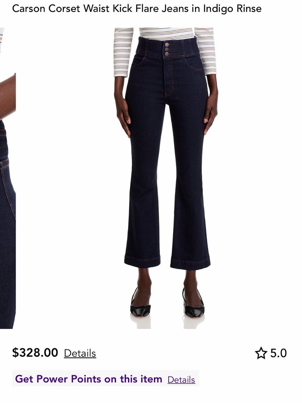 Veronica Beard Carson Corset-Waist Kick Flare Jeans - Indigo